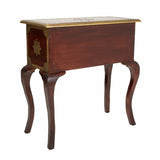 Hall Table with Drawers Alexandra House Living Dark brown Brass Mango wood MDF Wood 33 x 73 x 71 cm-1