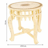 Centre Table Alexandra House Living Ivory Brass Mango wood MDF Wood 45 x 52 x 45 cm-1