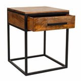 Nightstand Alexandra House Living Brown Black 61 x 57 x 61 cm-1