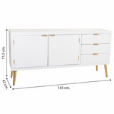 Sideboard Alexandra House Living White Golden MDF Wood 42 x 71 x 145 cm-1