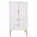 Cupboard Alexandra House Living White Golden MDF Wood 36 x 118 x 62 cm-7