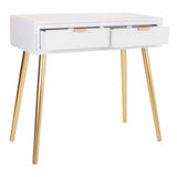 Hall Table with Drawers Alexandra House Living Golden MDF Wood 41 x 78 x 82 cm-5