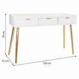 Hall Table with Drawers Alexandra House Living Golden MDF Wood 41 x 78 x 120 cm-6