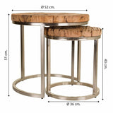 Set of 2 tables Alexandra House Living Natural Iron Mango wood-1