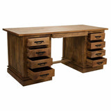 Desk Alexandra House Living Natural Iron Mango wood 75 x 80 x 180 cm-2