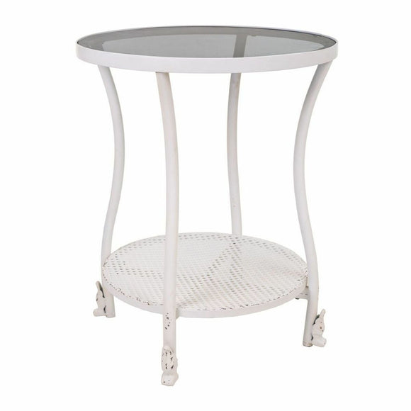 Centre Table Alexandra House Living White Glass Iron 50 x 60 x 50 cm-0