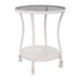 Centre Table Alexandra House Living White Glass Iron 50 x 60 x 50 cm-0