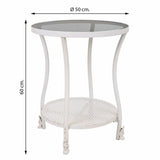 Centre Table Alexandra House Living White Glass Iron 50 x 60 x 50 cm-1