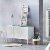 Sideboard Alexandra House Living White Silver Bamboo MDF Wood 41 x 71 x 120 cm-6