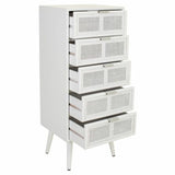 Chest of drawers Alexandra House Living White Bamboo MDF Wood 36 x 100 x 42 cm-5