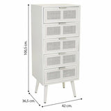 Chest of drawers Alexandra House Living White Bamboo MDF Wood 36 x 100 x 42 cm-1