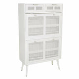 Shoe cupboard Alexandra House Living White 32 x 120 x 70 cm Grille-0