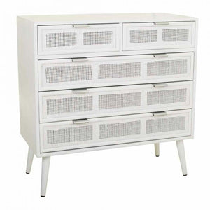 Chest of drawers Alexandra House Living White Bamboo MDF Wood 39 x 81 x 80 cm-0