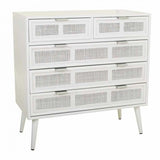 Chest of drawers Alexandra House Living White Bamboo MDF Wood 39 x 81 x 80 cm-0