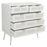 Chest of drawers Alexandra House Living White Bamboo MDF Wood 39 x 81 x 80 cm-5