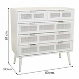 Chest of drawers Alexandra House Living White Bamboo MDF Wood 39 x 81 x 80 cm-1