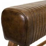 Bench Alexandra House Living Brown Natural Leather Mango wood 35 x 76 x 120 cm-3