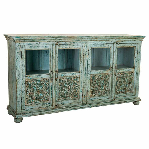 Sideboard Alexandra House Living Blue Mango wood 40 x 90 x 170 cm-0