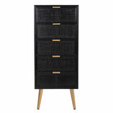 Chest of drawers Alexandra House Living Black Golden MDF Wood-6