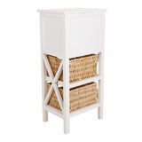 Chest of drawers Alexandra House Living White MDF Wood Natural Fibre 92 x 32 x 44 cm-6