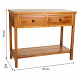 Hall Table with Drawers Alexandra House Living Brown Pine MDF Wood 78 x 41 x 95 cm-1