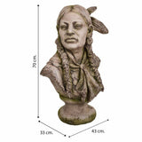 Bust Alexandra House Living Fibreglass Magnesium Lady American Indian 33 x 70 x 45 cm-1