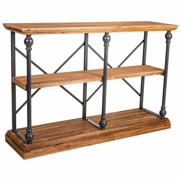 Shelve Alexandra House Living Brown Black Grey Iron Fir wood 35 x 79 x 120 cm-0