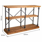 Shelve Alexandra House Living Brown Black Grey Iron Fir wood 35 x 79 x 120 cm-1