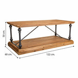 Centre Table Alexandra House Living Brown Black Grey Iron Fir wood 60 x 50 x 121 cm-1