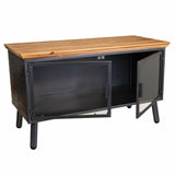 Occasional Furniture Alexandra House Living Brown Black Grey Glass Iron Fir wood 42 x 55 x 94 cm-5