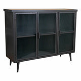 Sideboard Alexandra House Living Brown Black Grey Glass Iron Fir wood 33 x 79 x 102 cm-0