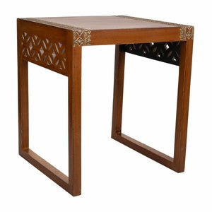 Side table Alexandra House Living Brown Golden 40 x 48 x 42 cm-0