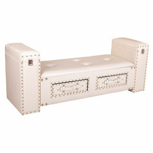 Bench Alexandra House Living White Polyurethane MDF Wood 40 x 52 x 130 cm-0