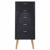 Chest of drawers Alexandra House Living Golden Dark grey MDF Wood 36 x 100 x 42 cm-6