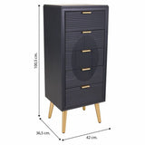 Chest of drawers Alexandra House Living Golden Dark grey MDF Wood 36 x 100 x 42 cm-1