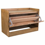 Bench Alexandra House Living Brown Natural Paolownia wood MDF Wood 38 x 53 x 80 cm Shoe Rack-6