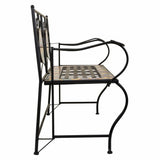 Bench Alexandra House Living Black Iron Tile 50 x 88 x 110 cm-6