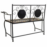 Bench Alexandra House Living Black Iron Tile 50 x 88 x 110 cm-5