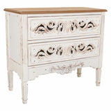 Chest of drawers Alexandra House Living White Fir wood MDF Wood 38 x 76 x 86 cm-0