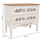 Chest of drawers Alexandra House Living White Fir wood MDF Wood 38 x 76 x 86 cm-1