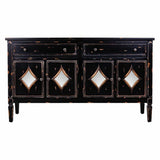 Sideboard Alexandra House Living Black Metal Glass Fir wood 38 x 80 x 140 cm-8