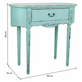 Hall Table with Drawers Alexandra House Living Blue Fir wood MDF Wood 36 x 80 x 88 cm-1