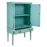 Cupboard Alexandra House Living Blue Glass Fir wood MDF Wood 42 x 140 x 80 cm-7