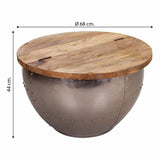 Centre Table Alexandra House Living Natural Iron Mango wood 68 x 44 x 68 cm-1