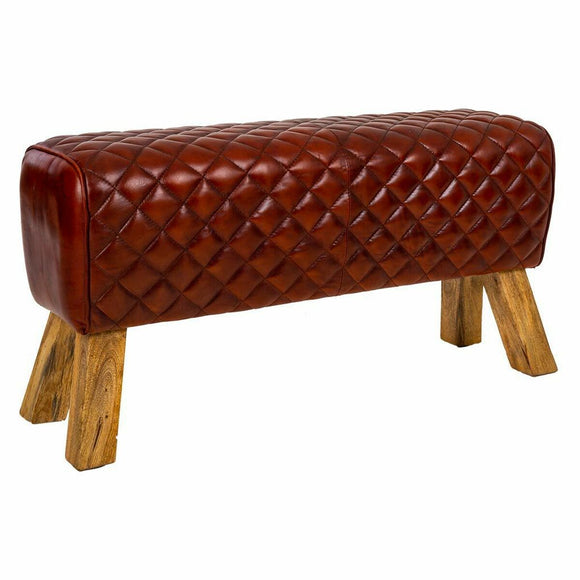 Bench Alexandra House Living Leather Mango wood 46 x 35 x 89 cm-0