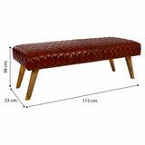 Bench Alexandra House Living Leather Mango wood 53 x 38 x 115 cm-1