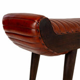 Bench Alexandra House Living Leather Mango wood 51 x 38 x 125 cm-3