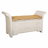 Bench Alexandra House Living White Cotton Mango wood 42 x 63 x 120 cm-4