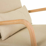 Rocking chair Alexandra House Living Cream Rubber Cotton Linen Wood 88 x 78 x 66 cm-4