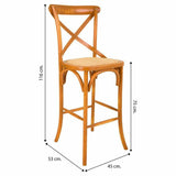 Stool Alexandra House Living Rattan Birch 53 x 116 x 45 cm-1